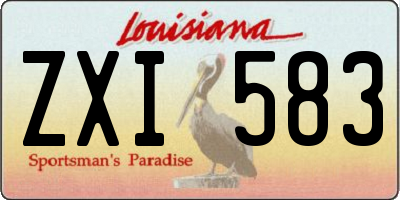 LA license plate ZXI583
