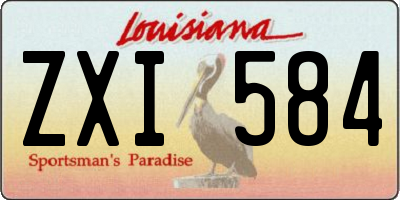 LA license plate ZXI584