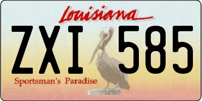 LA license plate ZXI585