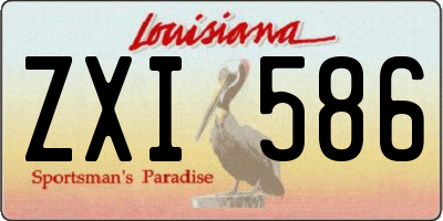 LA license plate ZXI586