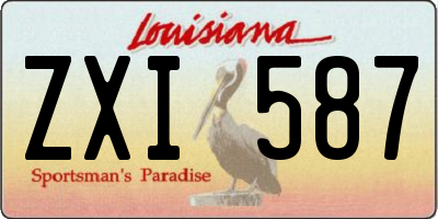 LA license plate ZXI587