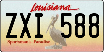 LA license plate ZXI588