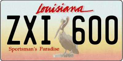 LA license plate ZXI600