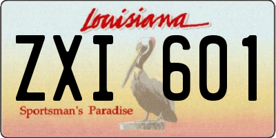 LA license plate ZXI601