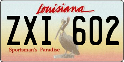 LA license plate ZXI602