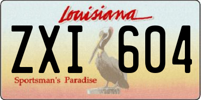 LA license plate ZXI604