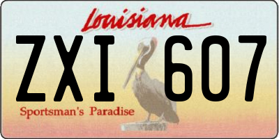 LA license plate ZXI607
