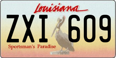 LA license plate ZXI609