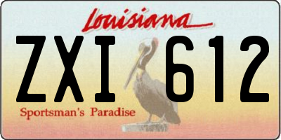 LA license plate ZXI612