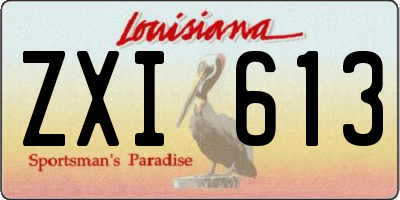 LA license plate ZXI613