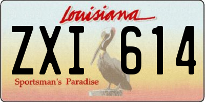 LA license plate ZXI614