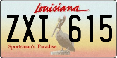 LA license plate ZXI615