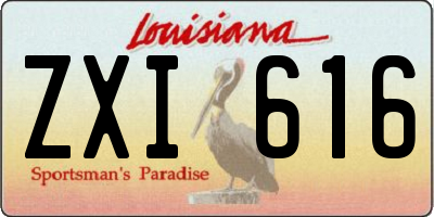 LA license plate ZXI616
