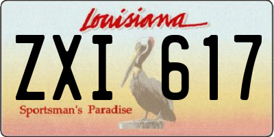 LA license plate ZXI617