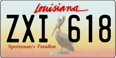 LA license plate ZXI618