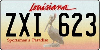 LA license plate ZXI623