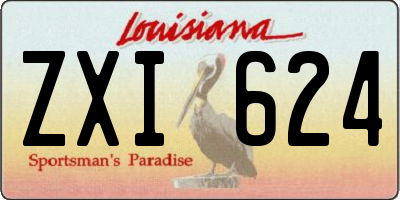 LA license plate ZXI624