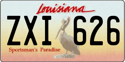 LA license plate ZXI626