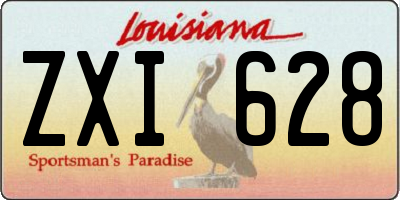 LA license plate ZXI628