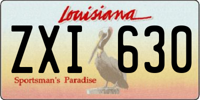 LA license plate ZXI630
