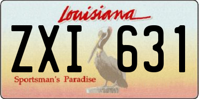 LA license plate ZXI631