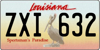 LA license plate ZXI632