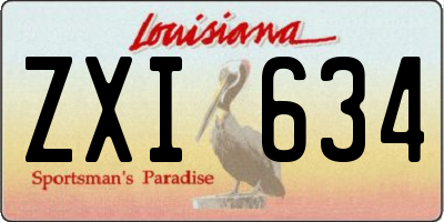 LA license plate ZXI634