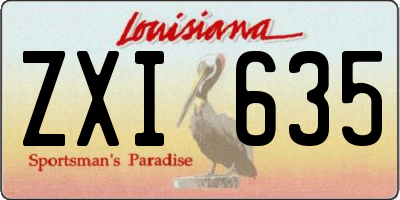 LA license plate ZXI635