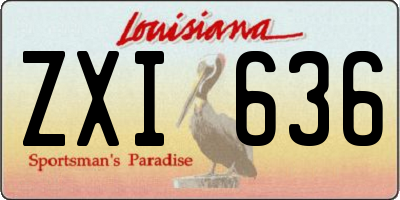 LA license plate ZXI636