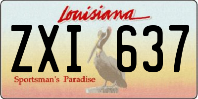 LA license plate ZXI637