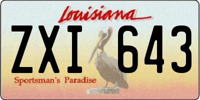 LA license plate ZXI643