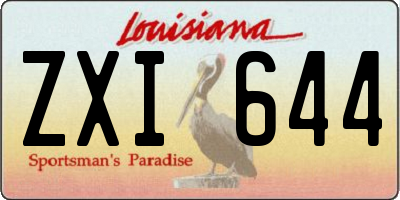 LA license plate ZXI644