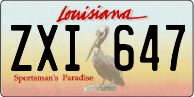 LA license plate ZXI647