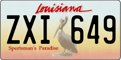LA license plate ZXI649