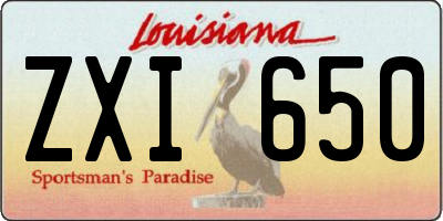 LA license plate ZXI650