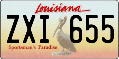 LA license plate ZXI655