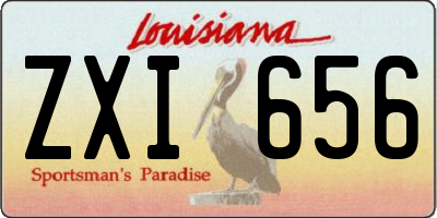 LA license plate ZXI656