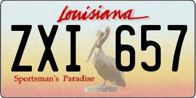 LA license plate ZXI657