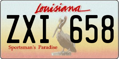 LA license plate ZXI658