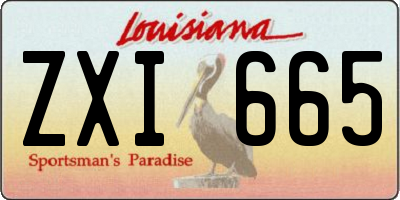 LA license plate ZXI665