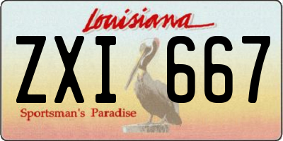 LA license plate ZXI667