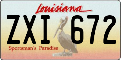 LA license plate ZXI672