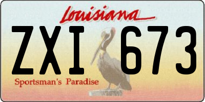 LA license plate ZXI673