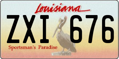 LA license plate ZXI676