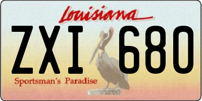 LA license plate ZXI680