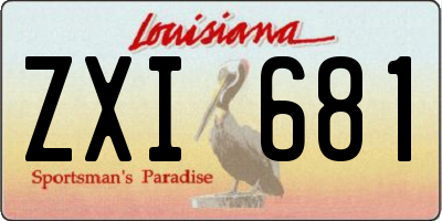 LA license plate ZXI681
