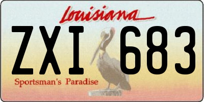 LA license plate ZXI683
