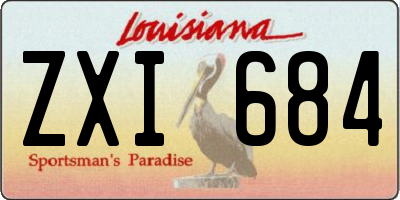 LA license plate ZXI684