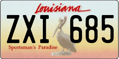 LA license plate ZXI685