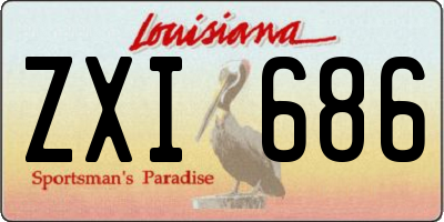 LA license plate ZXI686